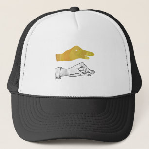 Hand Silhouette Duck Yellow Trucker Hat