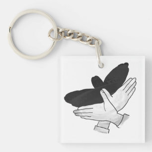 Hand Silhouette Eagle Key Ring