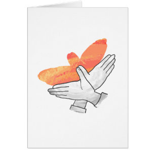 Hand Silhouette Eagle Orange