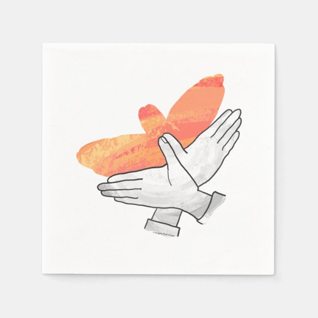 Hand Silhouette Eagle Orange Napkin (Front)