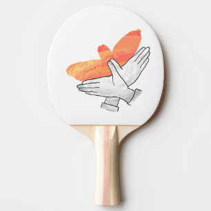 Hand Silhouette Eagle Orange Ping Pong Paddle