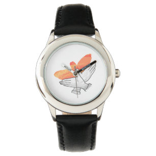 Hand Silhouette Eagle Orange Watch