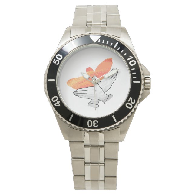 Hand Silhouette Eagle Orange Watch (Front)