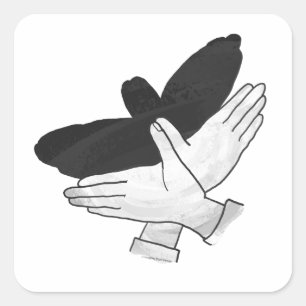 Hand Silhouette Eagle Square Sticker