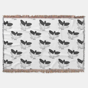 Hand Silhouette Eagle Throw Blanket