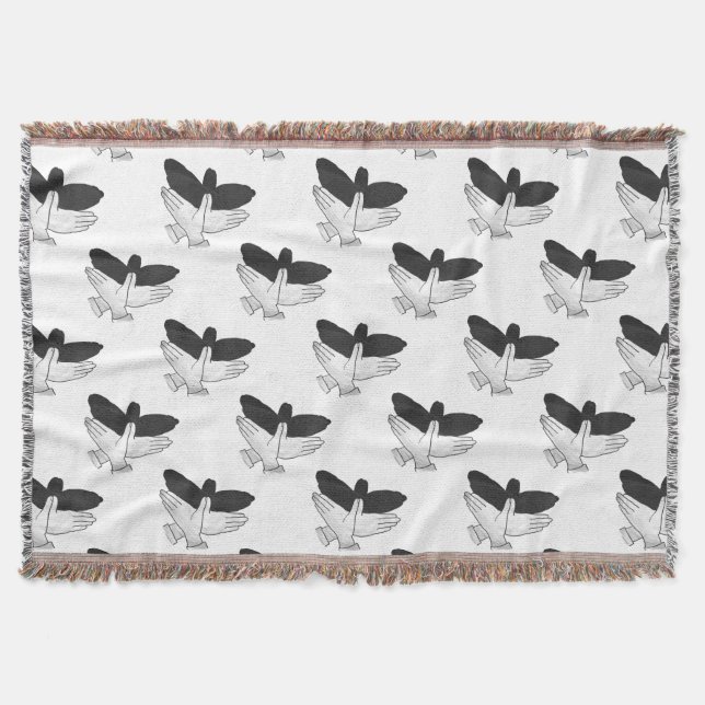 Hand Silhouette Eagle Throw Blanket (Front)
