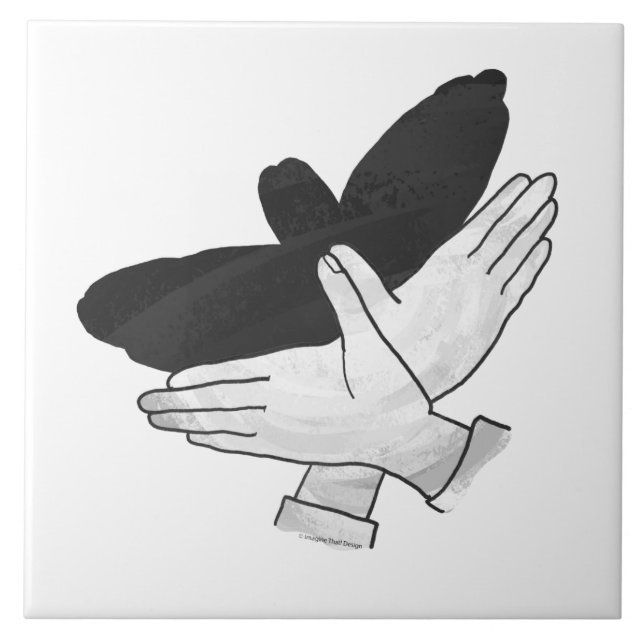 Hand Silhouette Eagle Tile (Front)