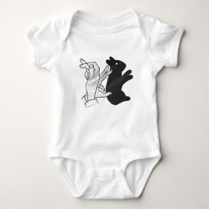 Hand Silhouette Rabbit Baby Bodysuit