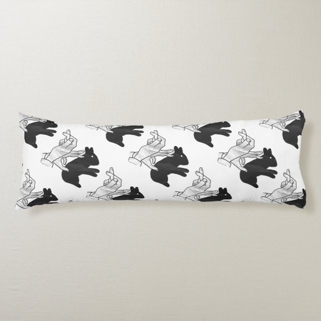Hand Silhouette Rabbit Body Cushion (Front)