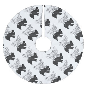 Hand Silhouette Rabbit Brushed Polyester Tree Skirt