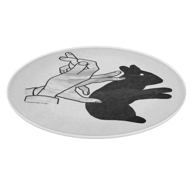 Hand Silhouette Rabbit Cutting Board (Corner)