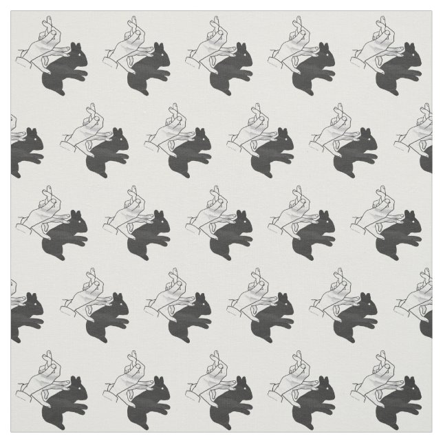 Hand Silhouette Rabbit Fabric (Swatch)