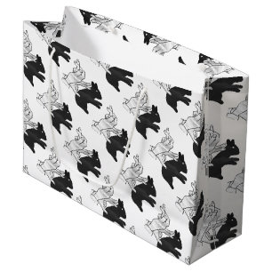 Hand Silhouette Rabbit Large Gift Bag