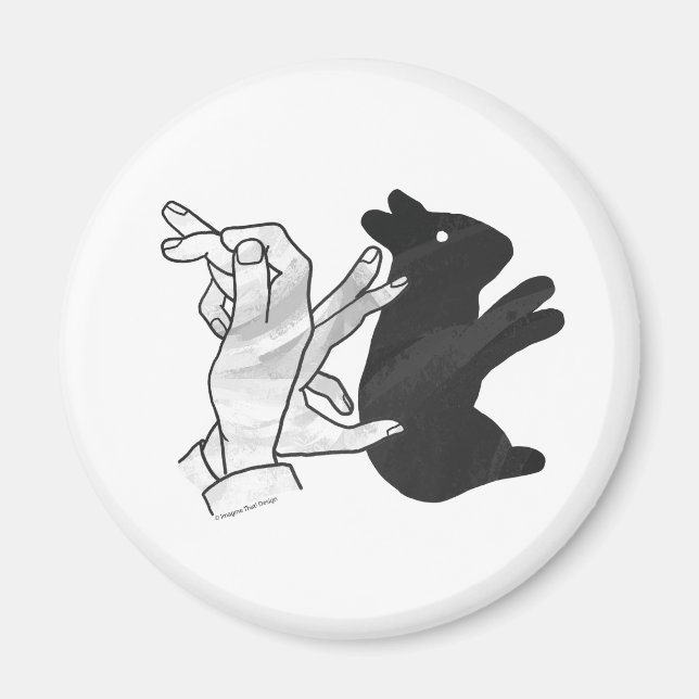 Hand Silhouette Rabbit Magnet (Front)