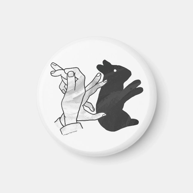 Hand Silhouette Rabbit Magnet (Front)