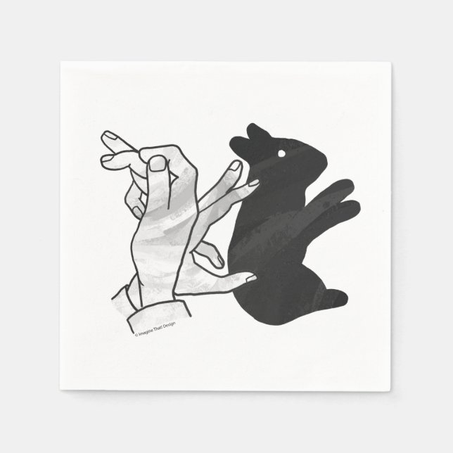 Hand Silhouette Rabbit Napkin (Front)