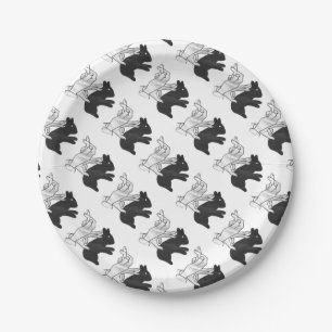 Hand Silhouette Rabbit Paper Plate