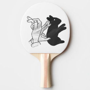 Hand Silhouette Rabbit Ping Pong Paddle