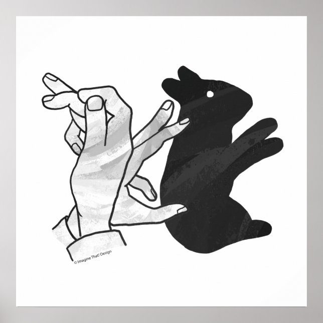 Hand Silhouette Rabbit Poster (Front)