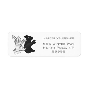 Hand Silhouette Rabbit Return Address Label