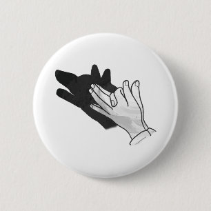 Hand Silhouette Wolf 6 Cm Round Badge