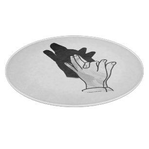 Hand Silhouette Wolf Cutting Board