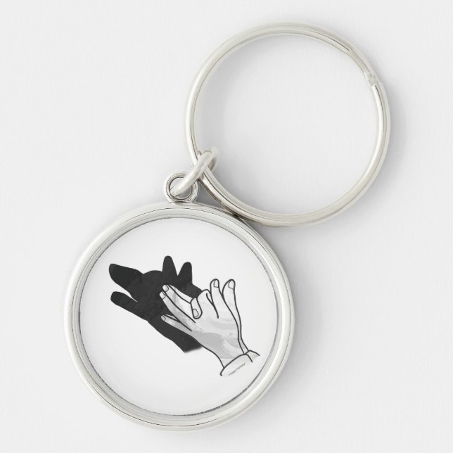 Hand Silhouette Wolf Key Ring (Front)