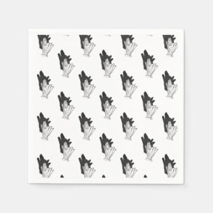 Hand Silhouette Wolf Napkin