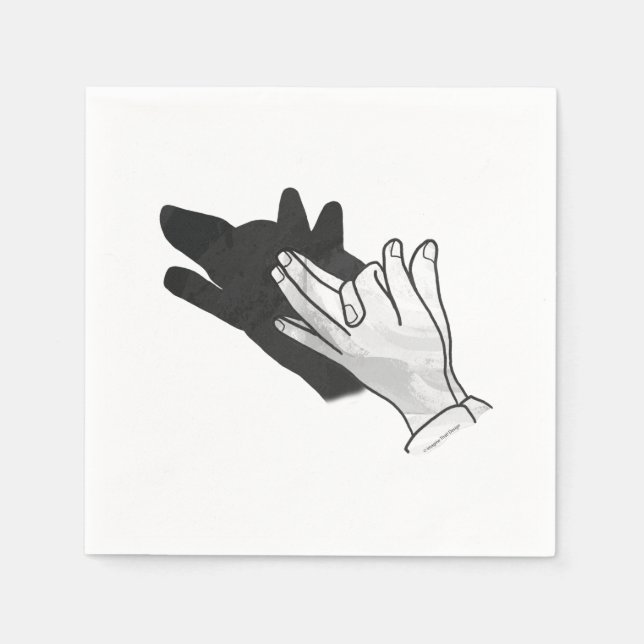 Hand Silhouette Wolf Napkin (Front)