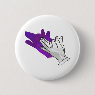 Hand Silhouette Wolf Purple 6 Cm Round Badge