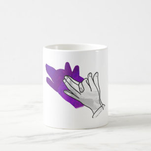 Hand Silhouette Wolf Purple Coffee Mug