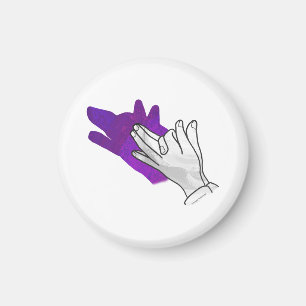 Hand Silhouette Wolf Purple Magnet