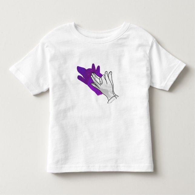 Hand Silhouette Wolf Purple Toddler T-Shirt (Front)