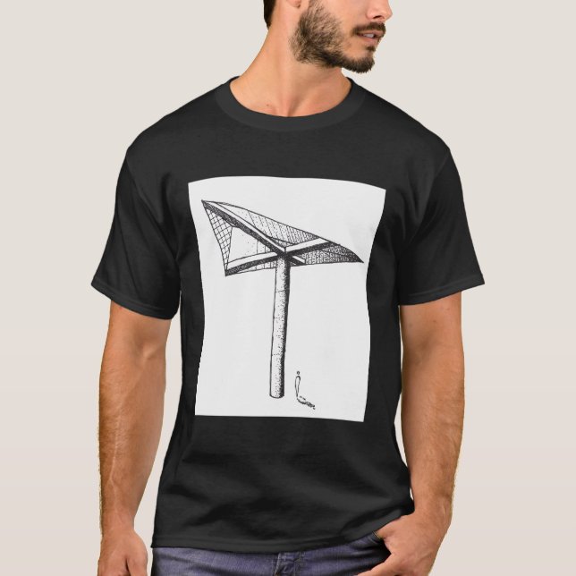 Hand-Sketch Architectural Printed T-Shirt (Front)