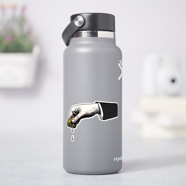 Hand squeezing lemon  (HydroFlask)