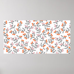 Hand stitch Embroidery Seamless pattern with liber Poster