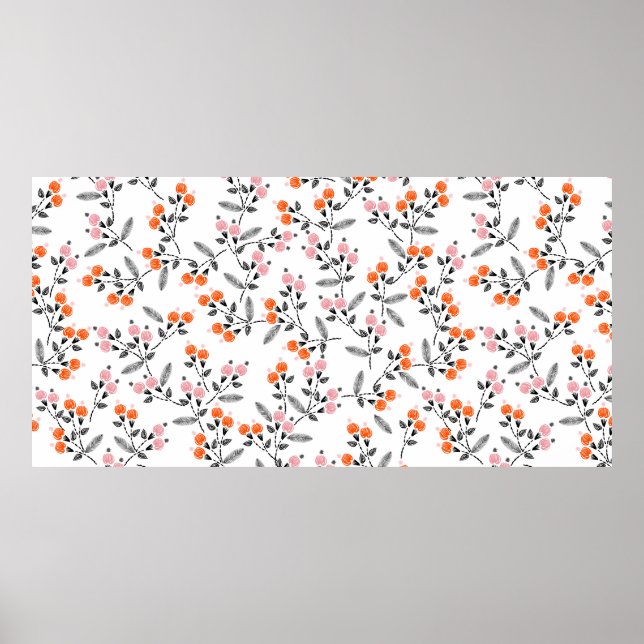 Hand stitch Embroidery Seamless pattern with liber Poster (Front)