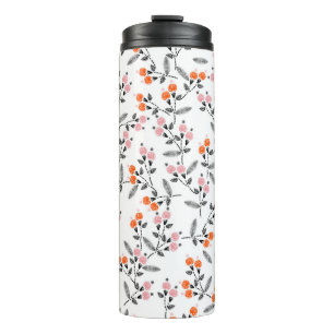 Hand stitch Embroidery Seamless pattern with liber Thermal Tumbler