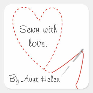 Hand Stitched Heart Sticker