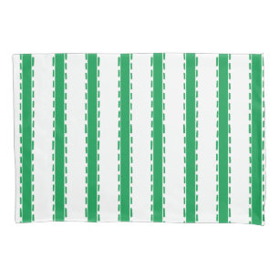 Hand-Stitched Ticking Stripe Coordinate – Green  Pillowcase