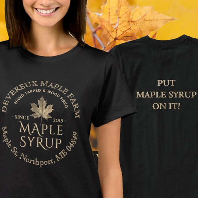 Hand Tapped Wood-Fired Maple Syrup Gold Leaf  T-Shirt (Creator Uploaded)