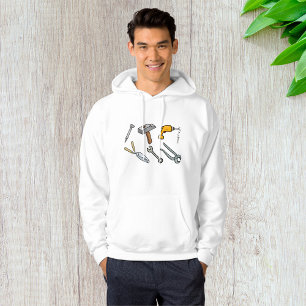 Hand Tools Hammer Drill Nail and Wrench Hoodie