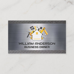 Hand Tools   Home Repair Logo   Steel Metallic Business Card