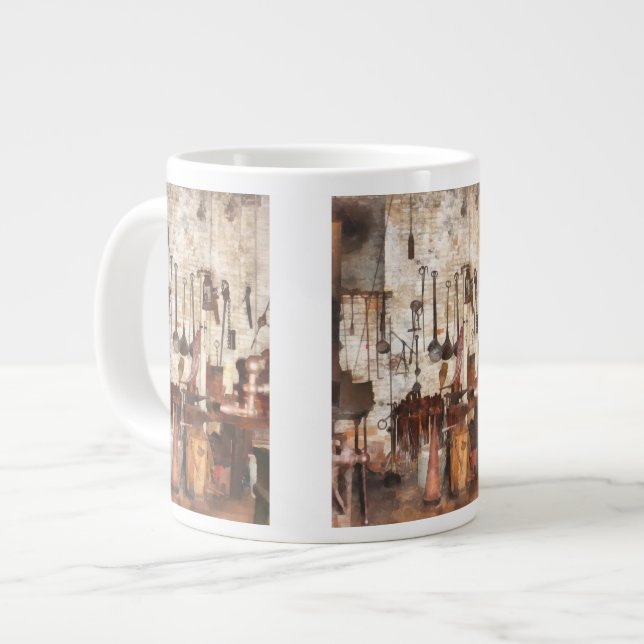 Hand Tools in Machine Shop Large Coffee Mug (Front Left)