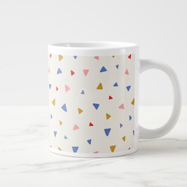 Hand Tossed Triangle Pattern Large Coffee Mug (Right)