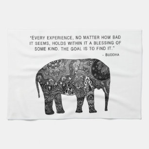 Hand Towel Buddha Henna Elephant Wisdom