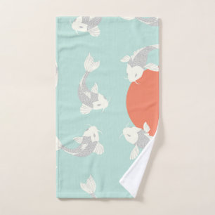 HAND TOWEL : JAPANESE STYLE KOI FISH DESIGN