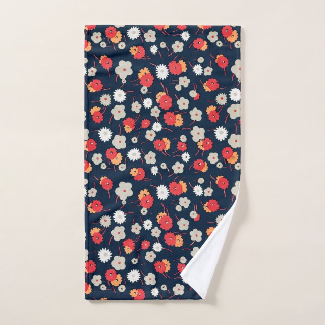 HAND TOWEL : JAPANESE WOODBLOCK : FLOWERS (Hand Towel)