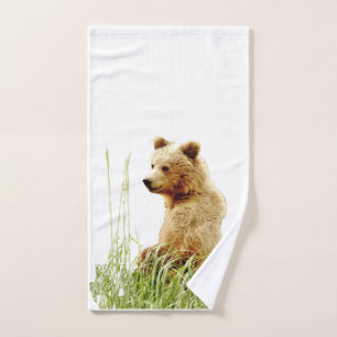 Hand towel w/ grizzly bear  cub