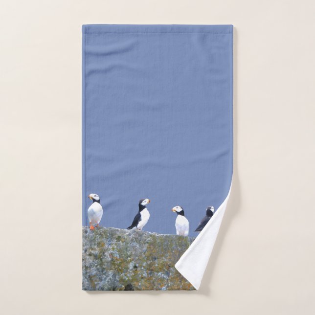 Hand towel w/ puffins (Hand Towel)